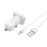 Set incarcator rapid auto, Borofone BZ12A, cu cablu microUSB 1m,USB QC 3.0, 18W, intrare 12 - 24V, IC, alb